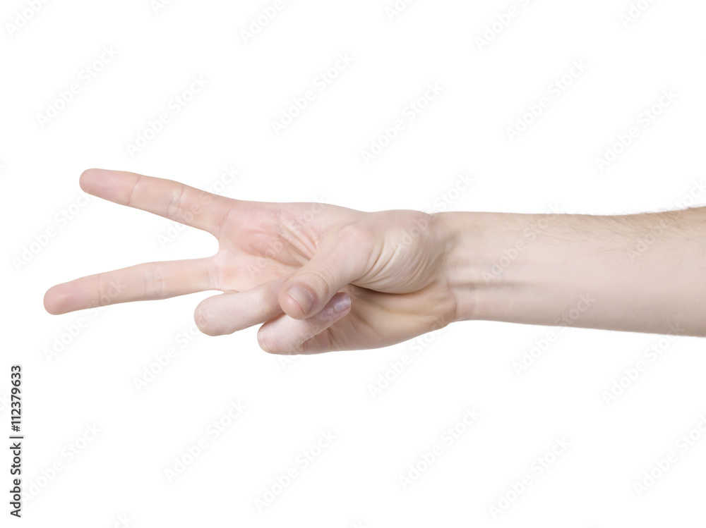 hand showing two fingers