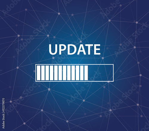 update progress bar on time process blue background galaxy vector graphic illustration