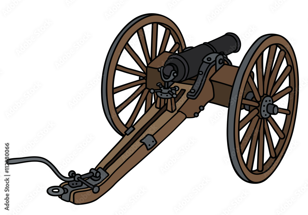 Fototapeta Historic cannon / Hand drawing, vector illustration