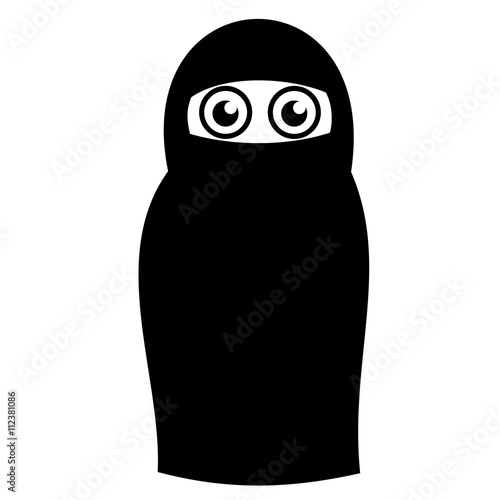 Muslim woman wearing hijab / niqab / burka - covering clothes as symbol of modesty and personal devotion in islam culture