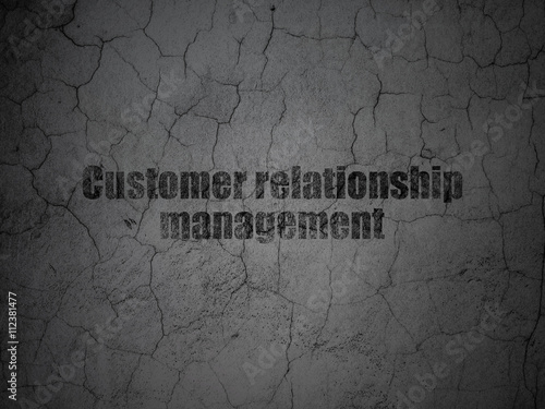 Marketing concept: Customer Relationship Management on grunge wall background