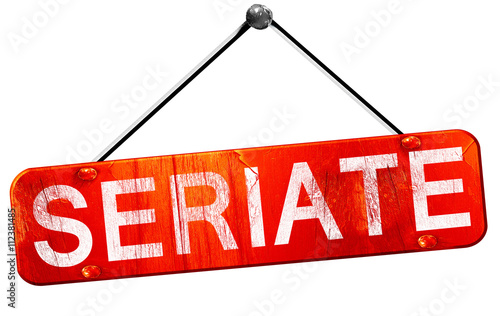 Seriate, 3D rendering, a red hanging sign photo