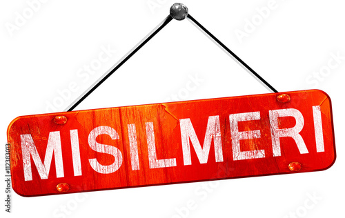 Misilmeri, 3D rendering, a red hanging sign photo