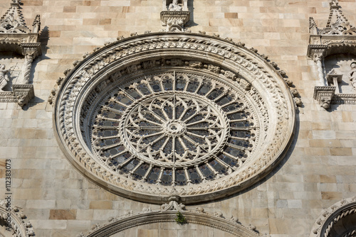Renaissance Rose Window: A late Renaissance carved marble rose window from the Cathedral in Como, Italy