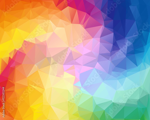 Colorful swirl rainbow polygon background. Colorful abstract vector. Abstract rainbow color Triangle Geometrical Background, Rainbow polygon swirl design. Rainbow Colorful swirl rainbow polygon.