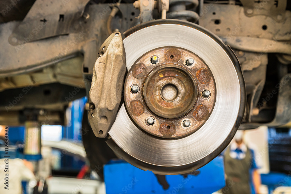 disc brake system on car maintenance suspension