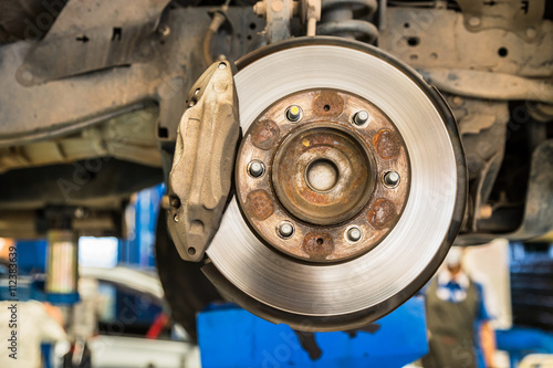 disc brake system on car maintenance suspension