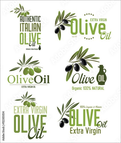 Olive oil labels and design elements