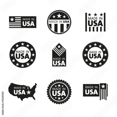 Vector set of made in the USA labels
