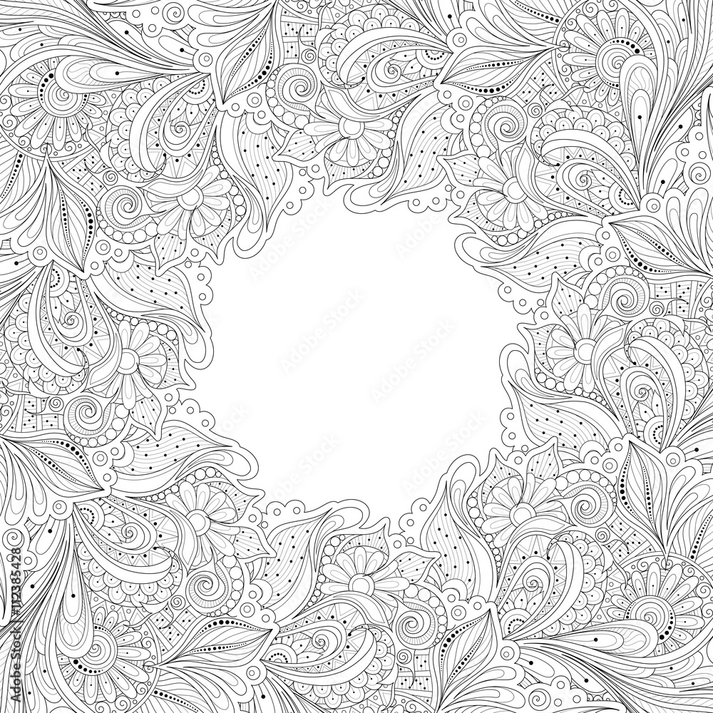 Vector Monochrome Floral Background Vector Monochrome Floral Background