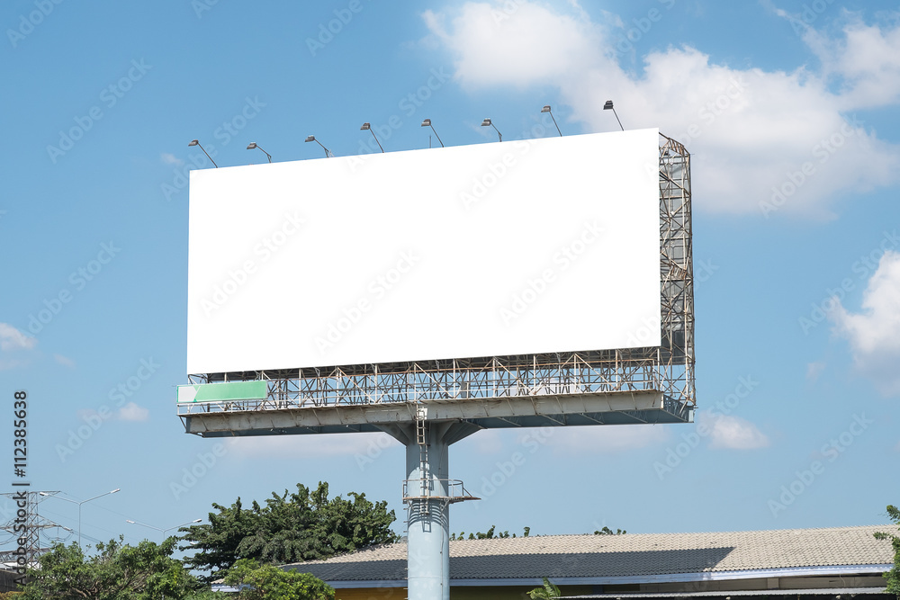 Blank Billboard Mockup Template in Bangkok, Thailand - obrazy, fototapety, plakaty 