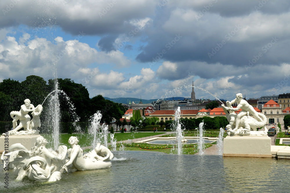 Springbrunnen im Belvedere Garten