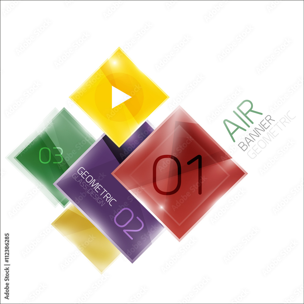 Multicolored squares with sample text Multicolored squares with sample text