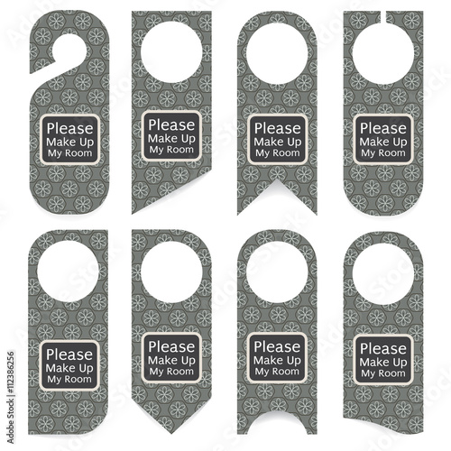 Set Of Vintage Style Door Hanger Vector Illustration.