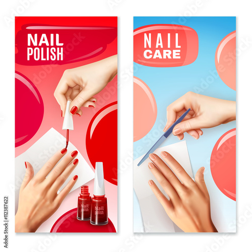 Nail Care Polish 2 Banners Set 