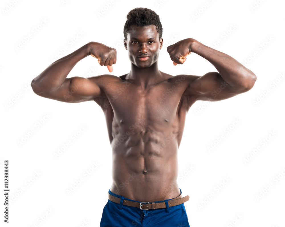 Handsome black man with athletic body posing Handsome black man with athletic body posing