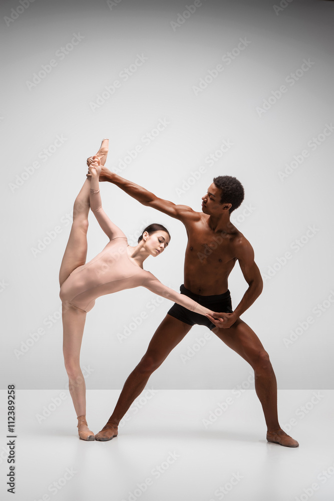 custom made wallpaper toronto digitalCouple of ballet dancers posing over gray background