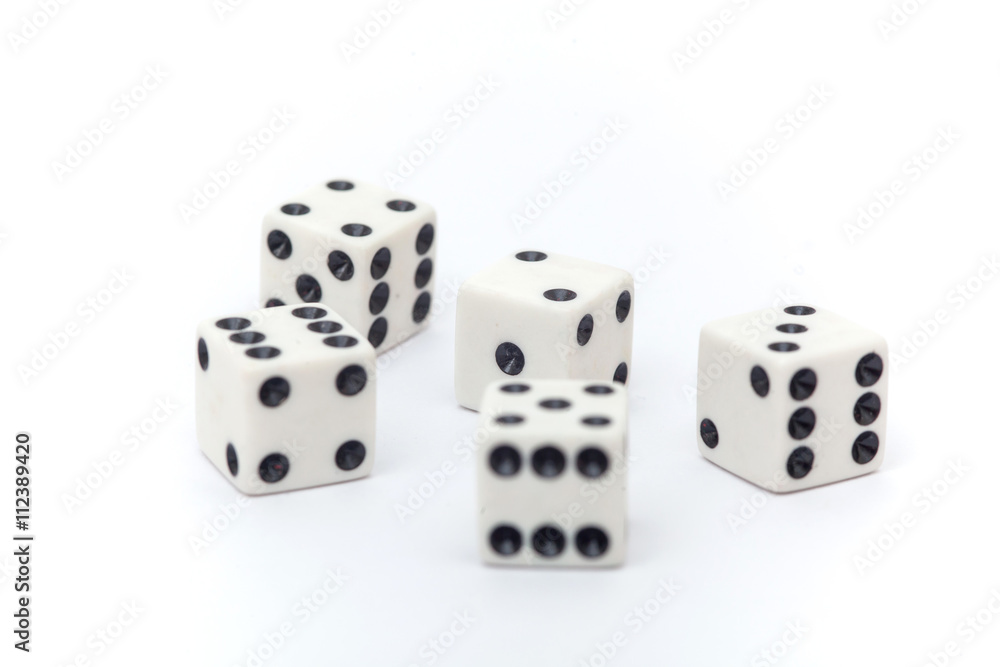Dice on the white background, Dice isolation Dice on the white background, Dice isolation