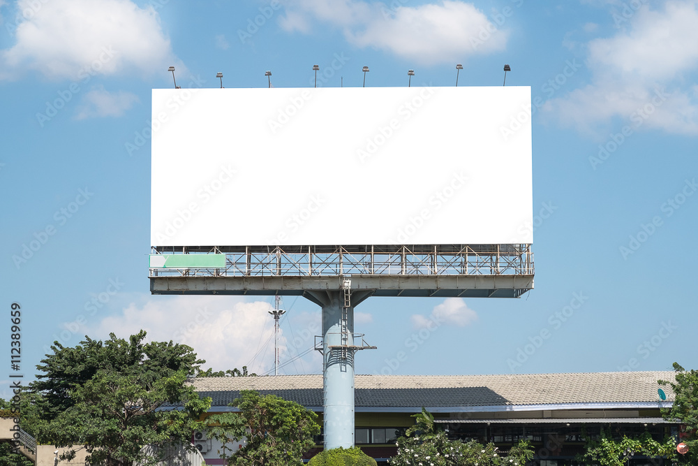 Blank Billboard Mockup Template in Bangkok, Thailand - obrazy, fototapety, plakaty 