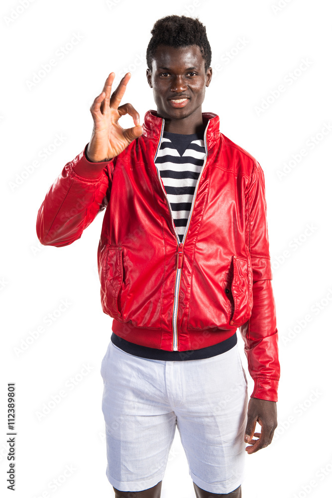 Black man making OK sign Black man making OK sign