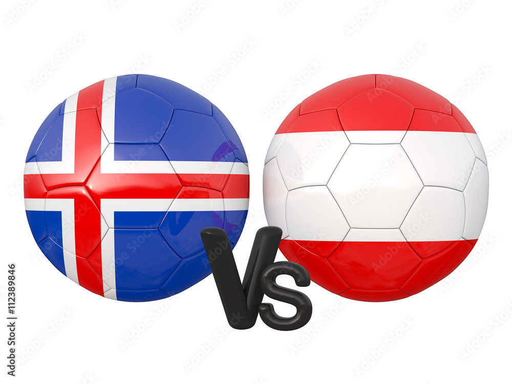 Iceland / Austria soccer game 3d illustration Iceland / Austria soccer game 3d illustration