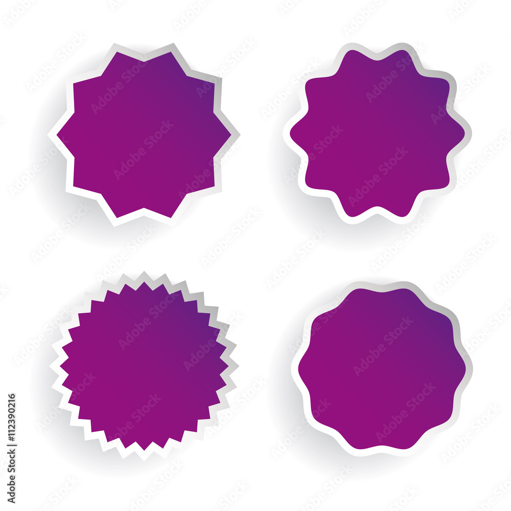 Star label vector set purple