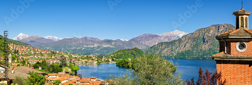 Lago di Como high definition panorama with Ossuccio and Isola Comacina photo