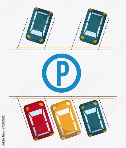 Parking lot design. Park icon. White background  , vector graphic
