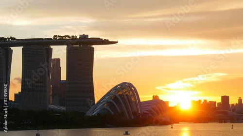 Panning shot of Singapore sunset. UHD, 4K photo