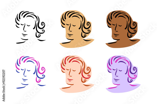 Portrait of man in various colours