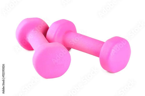 pink glossy dumbbell