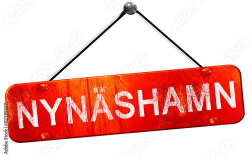 Nynashamn, 3D rendering, a red hanging sign photo