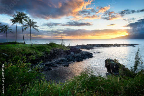 Obraz na płótnie Sunset at Kapalua, Maui w salonie