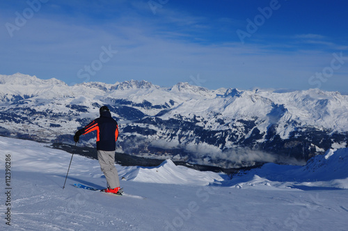 Schweizer Alpen: Wintersport Davos. Panorama Parsenn