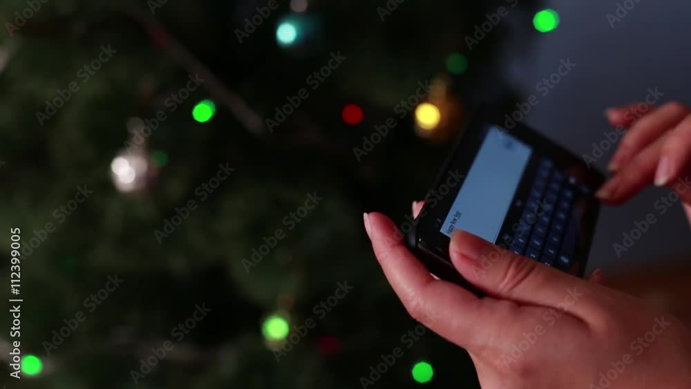 Woman congratulates with relatives at Christmas sms Woman congratulates with relatives at Christmas sms