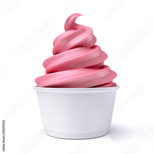 strawberry ice cream in paper cup