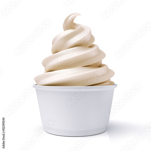 vanilla ice cream in paper cup