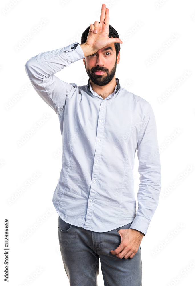 Man making stupid gesture Man making stupid gesture