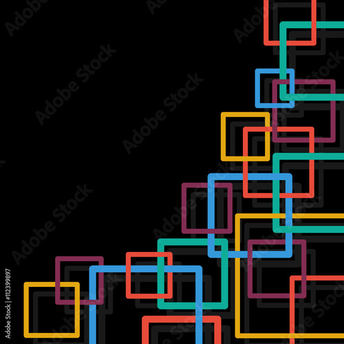 Vector concept of network. Squares and geometric background
