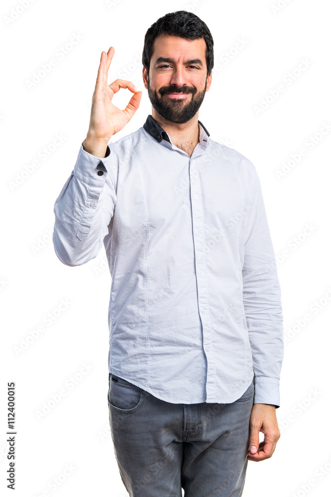 Man making OK sign Man making OK sign