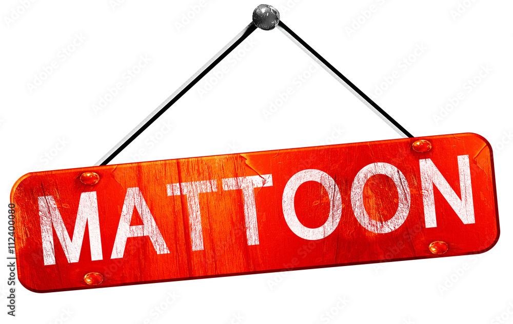mattoon, 3D rendering, a red hanging sign mattoon, 3D rendering, a red hanging sign