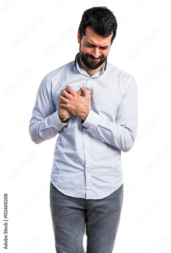 Man with heart pain Man with heart pain