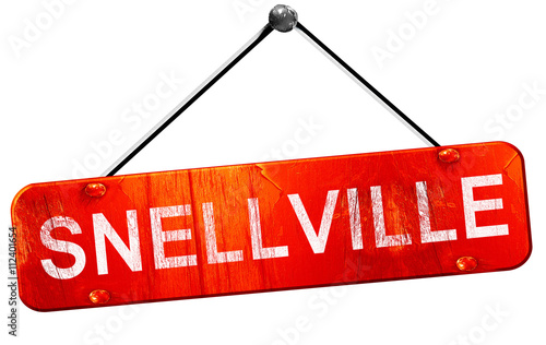 snellville, 3D rendering, a red hanging sign photo