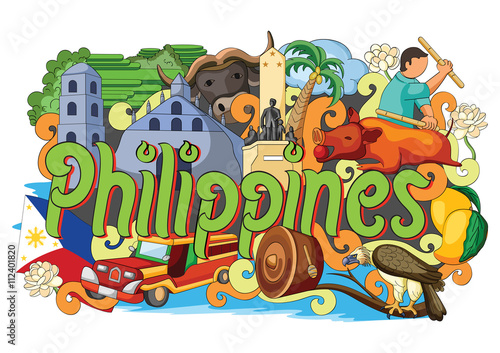 Doodle showing Architecture and Culture of Philippines