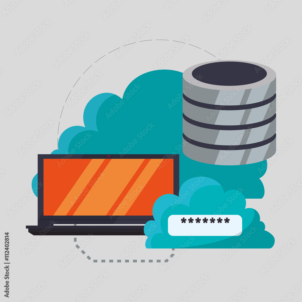 Cloud computing design. Media icon. Isolated illustration Cloud computing design. Media icon. Isolated illustration