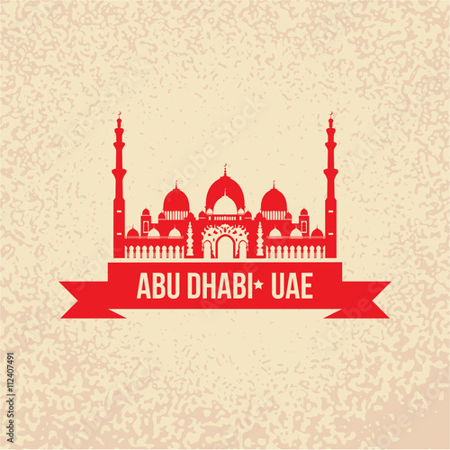 Sheikh Zayed Mosque. Vector Abu Dabhi, UAE landmark