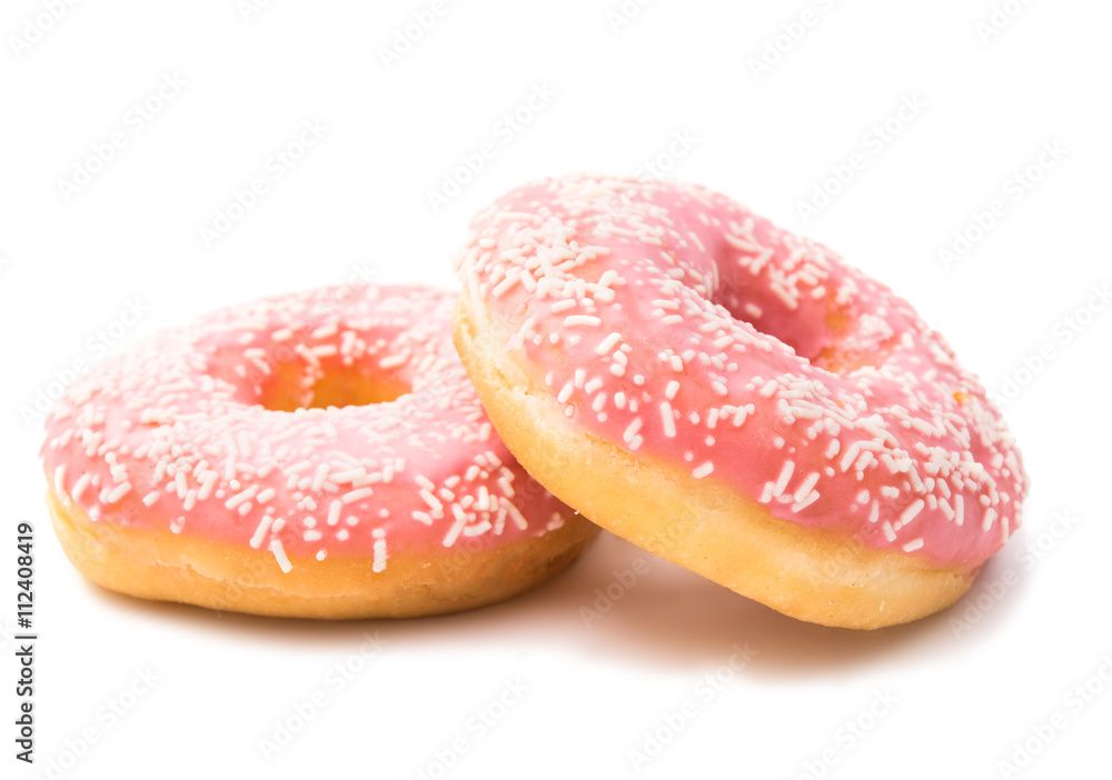 donut in a pink glaze isolated donut in a pink glaze isolated