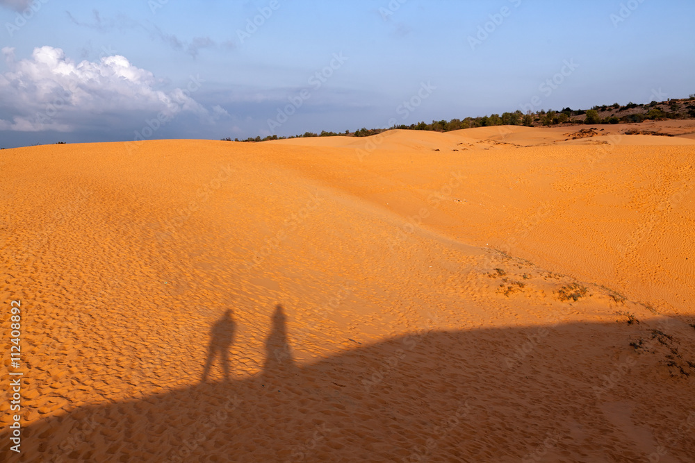 Пустыни и песчаные дюны Пейзаж на рассвете