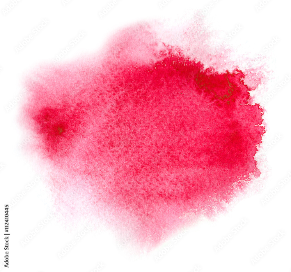 Fototapeta Czerwona akwarela lub atrament plama z farby akwarelowe splash