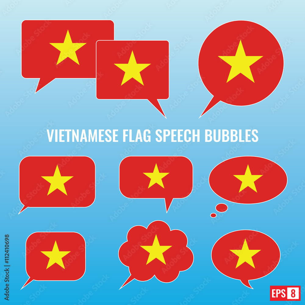 Vietnamese Flag Speech Bubbles Vietnamese Flag Speech Bubbles